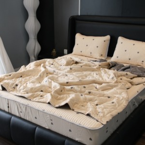 Bộ chăn ga cotton đũi cao cấp – Mềm mát, thoáng khí tự nhiên