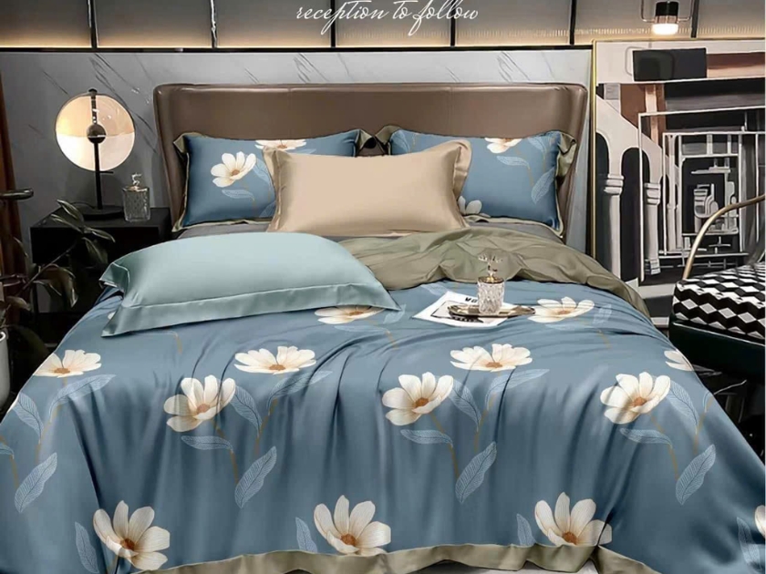 Bộ chăn ga lụa Thái cao cấp – Mịn mát, sang trọng, đẳng cấp phòng ngủ